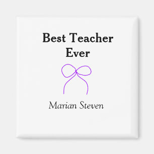 Aimant Meilleur professeur jamais ruban violet nom appréc