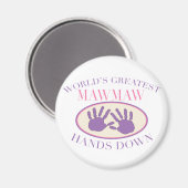 Aimant Meilleur T-shirt MawMaw Hands Down (Recto/Verso)