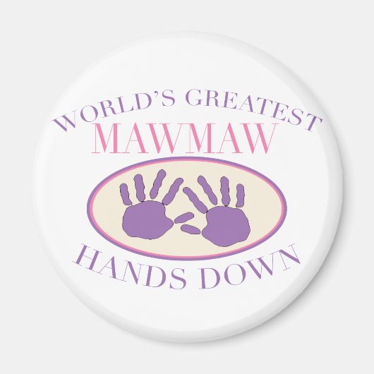 Aimant Meilleur T-shirt MawMaw Hands Down (Devant)