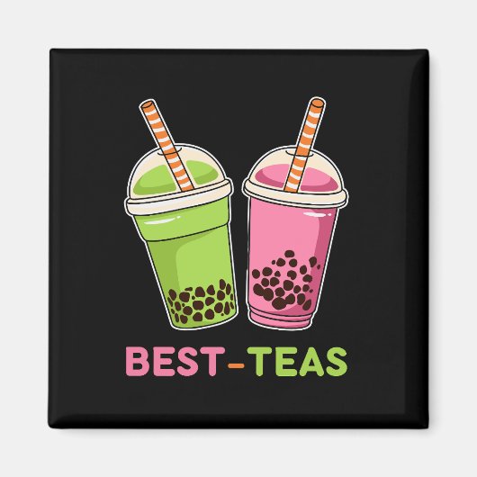 Aimant Meilleur teas kawaii boba bubble amis thé perle (Devant)