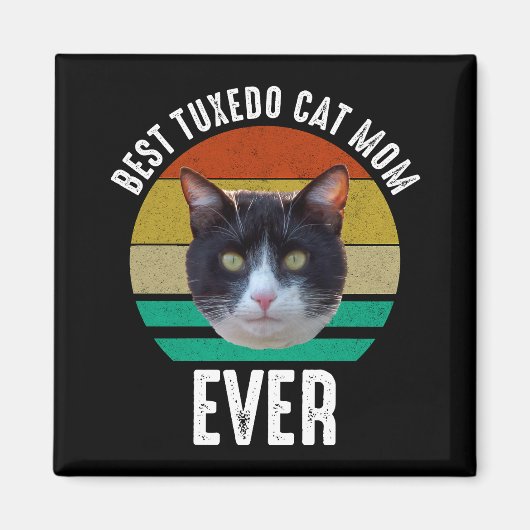 Aimant Meilleur Tuxedo Chat Maman jamais (Devant)