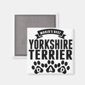 Aimant Meilleur Yorkshire Terrier Papa (Recto/Verso)
