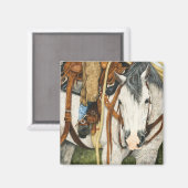 Aimant Meilleure demi - Western Horse & Rider (Recto/Verso)