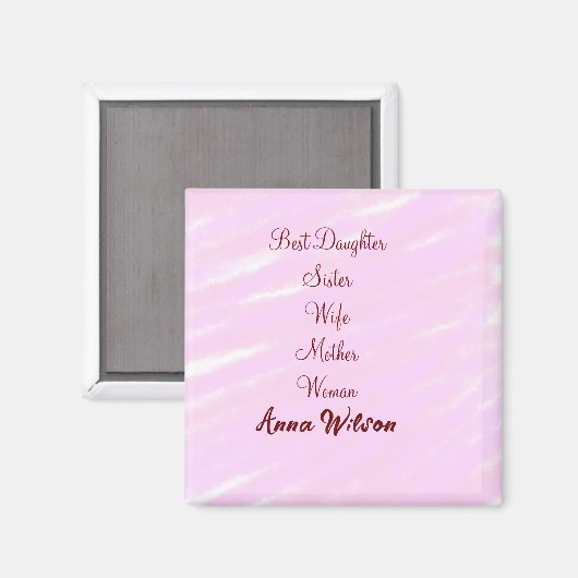 Aimant Meilleure femme mère épouse fille ajouter nom text (Recto/Verso)