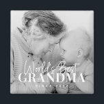 Aimant Meilleure grand-mère du monde depuis 20XX Photo si<br><div class="desc">Ce design simple et moderne est composé d'une typographie serif et cursive et d'ajouter une photo personnalisée</div>