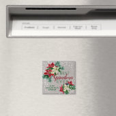 Aimant Meilleure grand-mère jamais florale Poinsettia (In Situ (Lave-vaisselle))