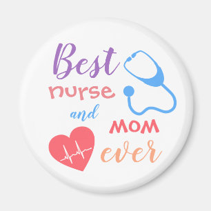 Aimant Meilleure infirmière colorée et l'aimant de maman