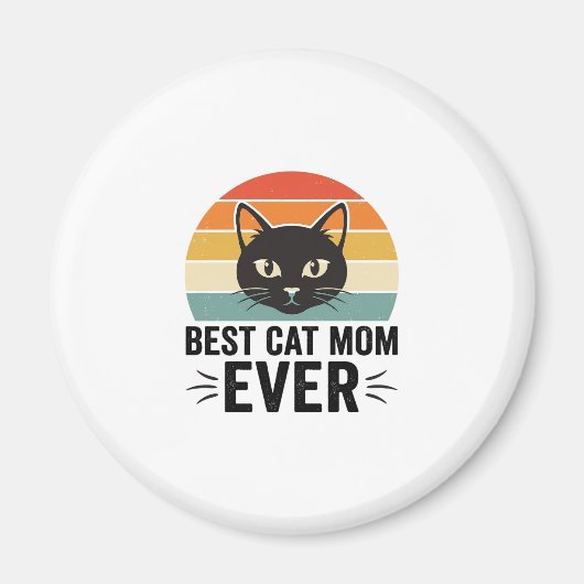 Aimant Meilleure Maman de Chat Retro Visage de Chat Desig (Devant)