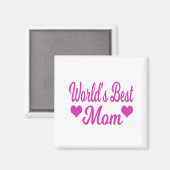 Aimant Meilleure Maman du Monde Rose (Recto/Verso)