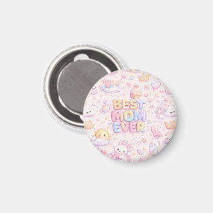 Aimant Meilleure Maman Ever Motif Kawaii Pastel