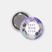 Aimant Meilleure maman jamais en violet (Recto/Verso)