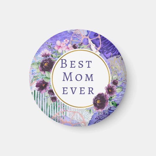 Aimant Meilleure maman jamais en violet (Devant)