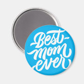 Aimant Meilleure maman jamais manuscrite Script Sky Blue (Recto/Verso)