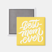 Aimant Meilleure maman jamais manuscrite Typographie de s (Recto/Verso)