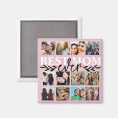 Aimant Meilleure maman Jour Blush Pink Photo Collage (Recto/Verso)
