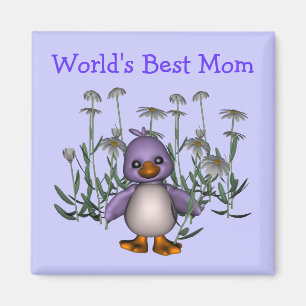 Aimant Meilleure Maman Mignonne Daisée Oiseaux Fleur