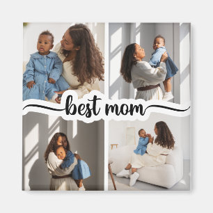 Aimant Meilleure Maman Personnalisée 4 Photo Collage