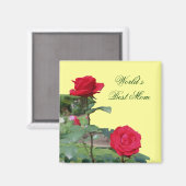 Aimant Meilleure maman Rouge Roses Fleur Magnat photo (Recto/Verso)