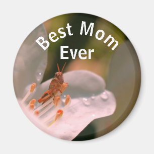 Aimant Meilleure Maman Saute-relle sur Fleur d'Azalée
