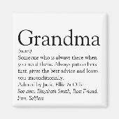 Aimant Meilleure Mamie du Monde, Définition de Grand-mère (Devant)