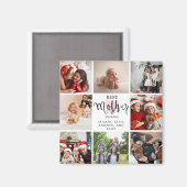 Aimant Meilleure mère photo Collage Coeur rose (Recto/Verso)