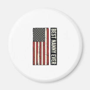 Aimant Meilleure Nounou Patriote Vintage Drapeau Chemise