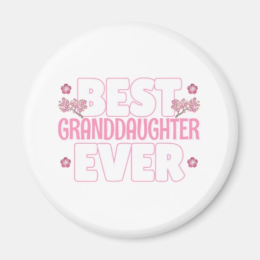 Aimant Meilleure Petite-fille jamais - Fleurs de cerisier (Devant)