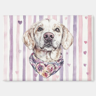 Aimant Meilleures Amies pour Toujours Chien Rose Coeurs V