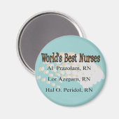 Aimant "Meilleures infirmières du monde" — Cadeaux d'infi (Recto/Verso)