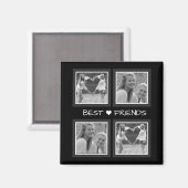 Aimant Meilleurs amis avec un coeur mignon Collage photo (Recto/Verso)