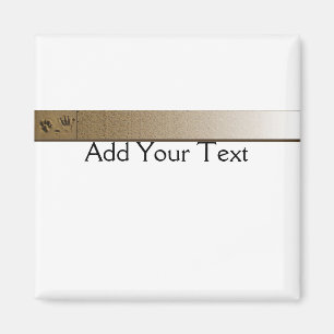 Aimant Meilleurs amis Dog Paw et Hand Print dans le sable