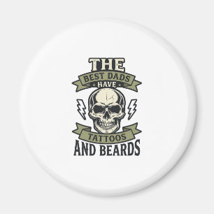 Aimant Meilleurs papas ont des tatouages et des barbes Cr