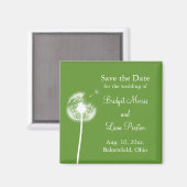 Aimant Meilleurs voeux ! Enregistrer la date (verte) (Recto/Verso)