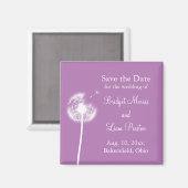 Aimant Meilleurs voeux ! Enregistrer la date (violet) (Recto/Verso)