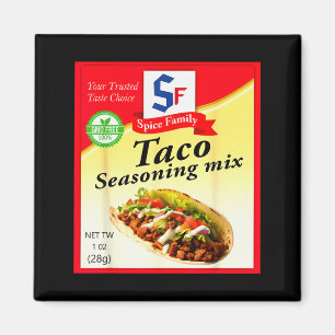 Aimant Mélange d'assaisonnement pour tacos drôle de Mexiq