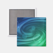 Aimant Mélange De Couleurs Bleu Et Vert Doux Vortex (Recto/Verso)