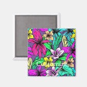 Aimant Mélange de fleurs tropicales Thunder_Cove (Recto/Verso)