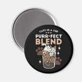 Aimant Mélange Purr-Fect : Conception de café pour le caf (Recto/Verso)