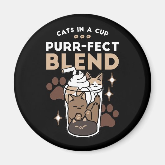 Aimant Mélange Purr-Fect : Conception de café pour le caf (Devant)