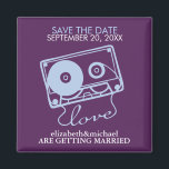 Aimant Mélanger bande d'amour Enregistrer la date Annonce<br><div class="desc">Annonces de mariage de cassettes rétro ou faveurs.</div>