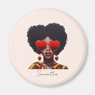 Aimant Melanin Magic : Black Queen Rocking Heart Shades