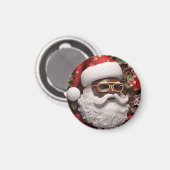 Aimant Melanin Noël Chocolat Noir Père Noël Amusant (Recto/Verso)