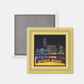 Aimant Melbourne Australie Lumières CBD au-dessus du pont (Recto/Verso)