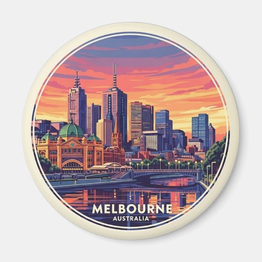 Aimant Melbourne Australie Skyline Voyage (Devant)