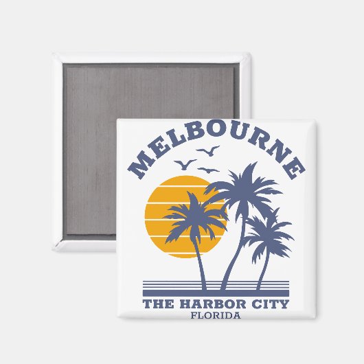 Aimant Melbourne Floride The Harbour City (Recto/Verso)