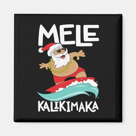 Aimant Mele Kalikimaka Hawaiian Christmas Hawaii Surfing (Devant)