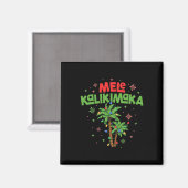 Aimant Mele Kalikimaka Hawaiian Christmas Palm Tree Light (Recto/Verso)