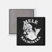 Aimant Mele Kalikimaka Retro Hawaii Santa Aloha Christmas (Recto/Verso)