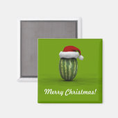 Aimant Melon Avec Santa Hat (Recto/Verso)