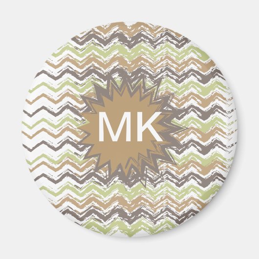 Aimant Melon Brandy Scribble ZigZag Motif (Devant)